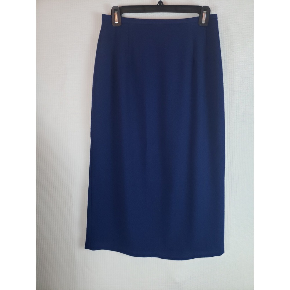 Jessica Howard Petites Womens Skirt Suit Blue Shoulder Pads Med -Large AA207 - Picture 5 of 9